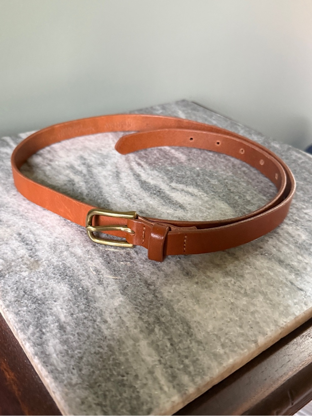 J. Crew - Classic Leather Belt with Brass Buckle - Size S